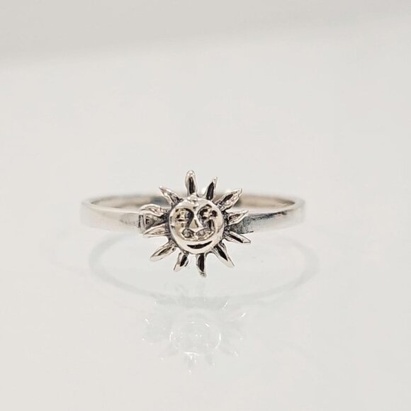 Sterling Silver Sun Ring, Women's Sun Ring, Minimalist Ring for Women - Picture 1 of 10